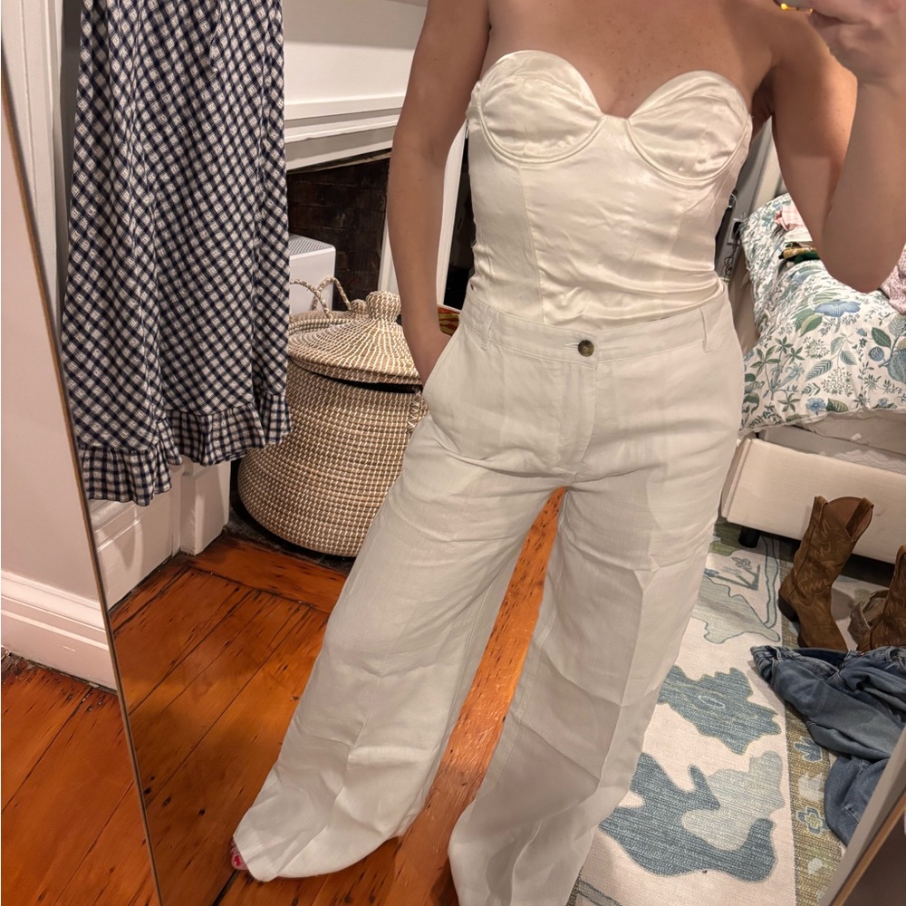 Zara Off-White Strapless Corset - Picture 3 of 7
